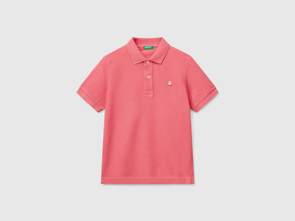 Benetton Salmon Boys Slim Fit Polo in Pure Cotton SKU: 3089C300Q_11F Image 01
