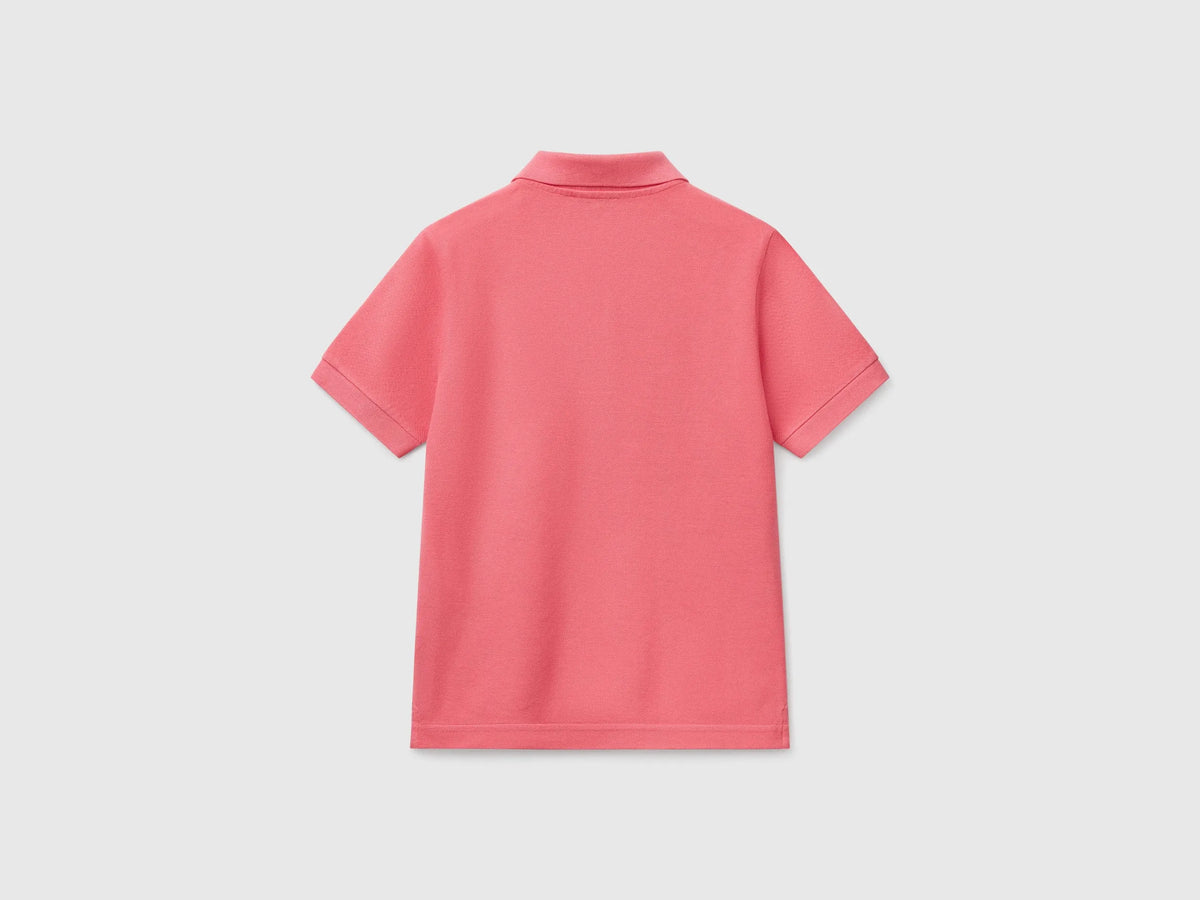 Benetton Salmon Boys Slim Fit Polo in Pure Cotton SKU: 3089C300Q_11F Image 02