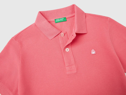 Benetton Salmon Boys Slim Fit Polo in Pure Cotton SKU: 3089C300Q_11F Image 03