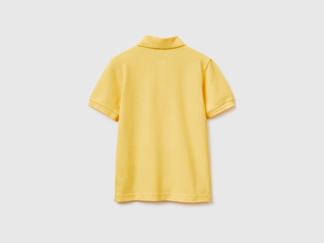 Benetton Yellow Boys Slim Fit Polo in Pure Cotton SKU: 3089C300Q_1C7 Image 02