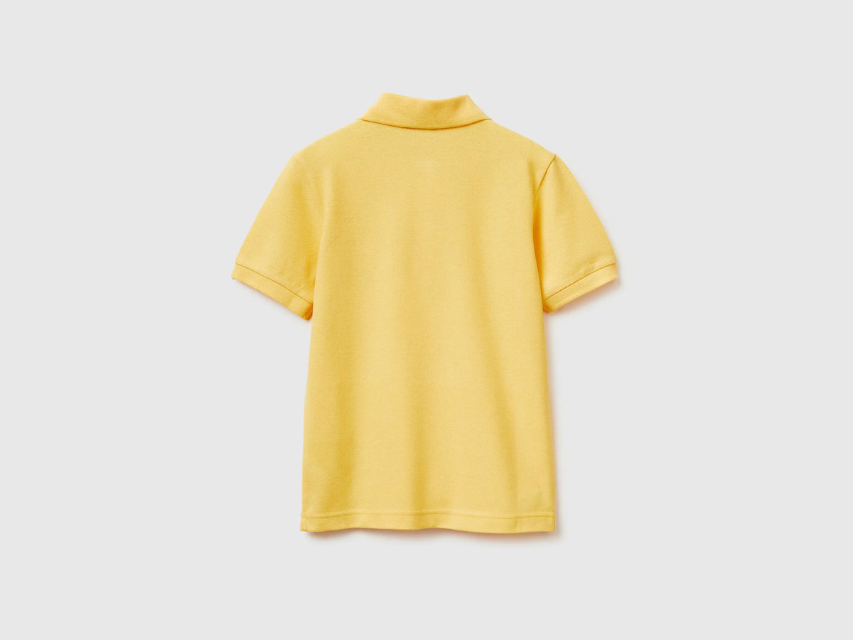 Benetton Yellow Boys Slim Fit Polo in Pure Cotton SKU: 3089C300Q_1C7 Image 02