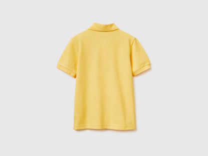 Benetton Yellow Boys Slim Fit Polo in Pure Cotton SKU: 3089C300Q_1C7 Image 02