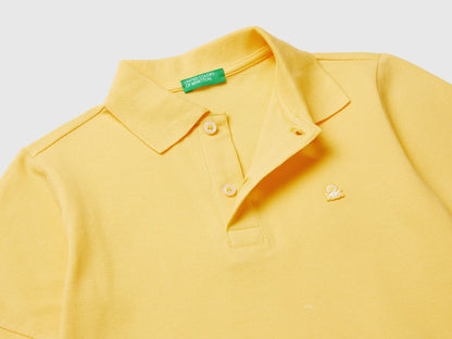 Benetton Yellow Boys Slim Fit Polo in Pure Cotton SKU: 3089C300Q_1C7 Image 03