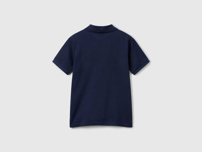 Benetton Dark Blue Boys Slim Fit Polo in Pure Cotton SKU: 3089C300Q_252 Image 02