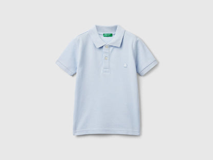 Benetton Sky Blue Boys Short Sleeve Polo in Pure Cotton SKU: 3089G3008_081 Image 01