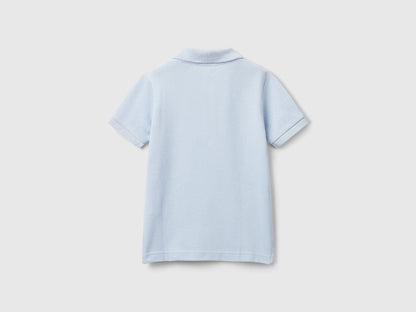 Benetton Sky Blue Boys Short Sleeve Polo in Pure Cotton SKU: 3089G3008_081 Image 02