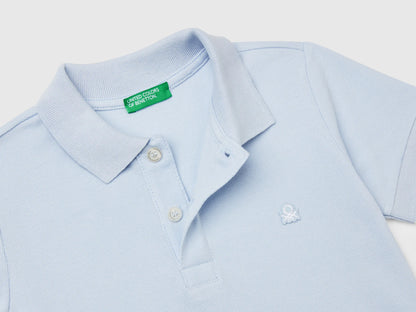 Benetton Sky Blue Boys Short Sleeve Polo in Pure Cotton SKU: 3089G3008_081 Image 03