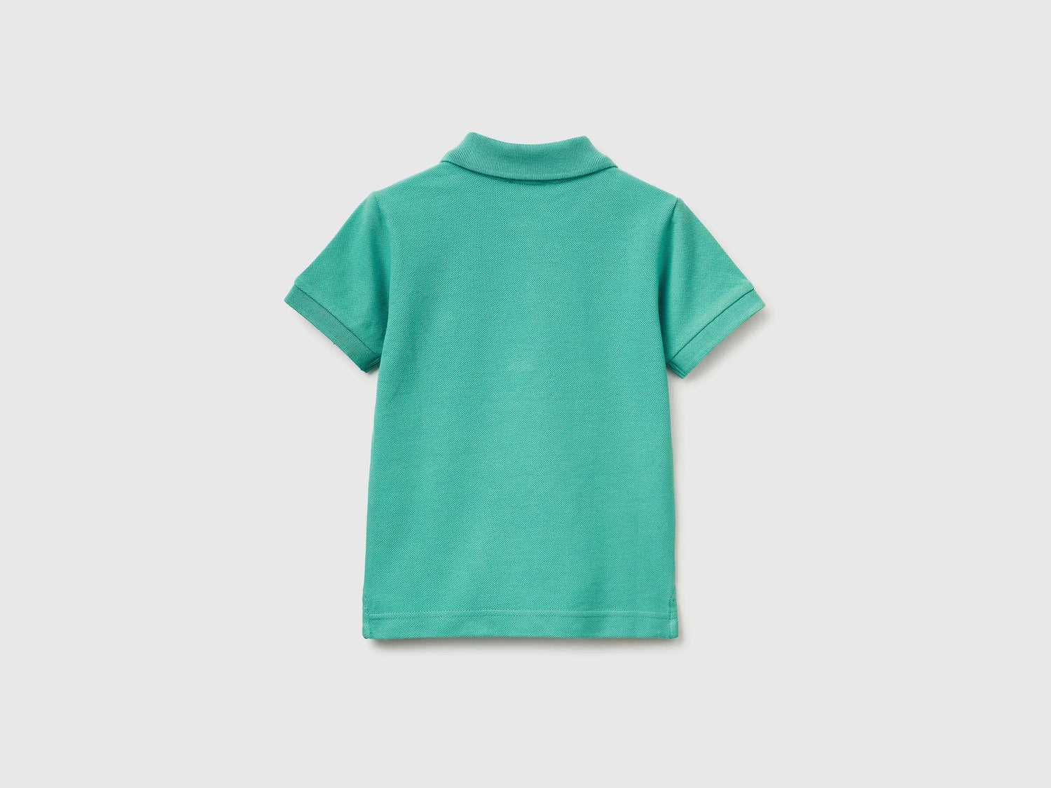 Benetton Aqua Boys Short-Sleeved Polo in Pure Cotton SKU: 3089G3008_08N Image 02