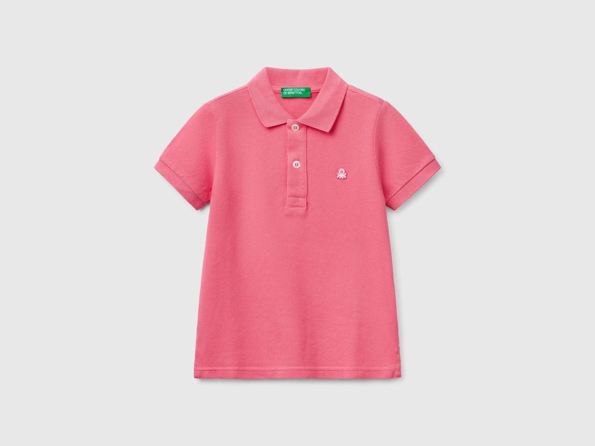 Benetton Salmon Boys Short Sleeve Polo in Pure Cotton SKU: 3089G3008_11F Image 01