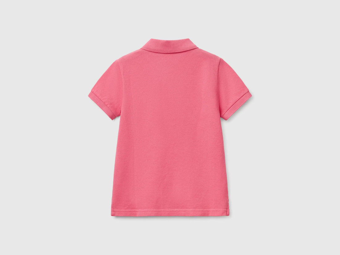 Benetton Salmon Boys Short Sleeve Polo in Pure Cotton SKU: 3089G3008_11F Image 02