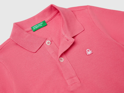 Benetton Salmon Boys Short Sleeve Polo in Pure Cotton SKU: 3089G3008_11F Image 03