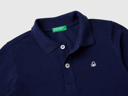 Benetton_Dark Blue_Long Sleeve Polo in Cotton_3089G3009_252_03