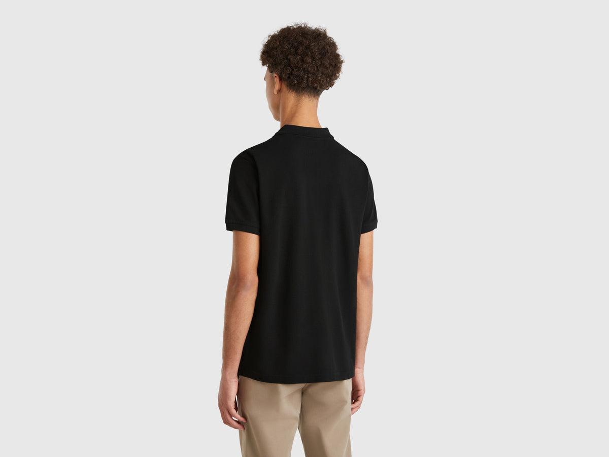 Benetton_Black Regular Fit Polo_3089J3179_100_02