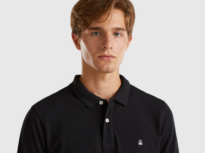 Benetton_Black_Long Sleeve Cotton Polo_3089J3204_100_03