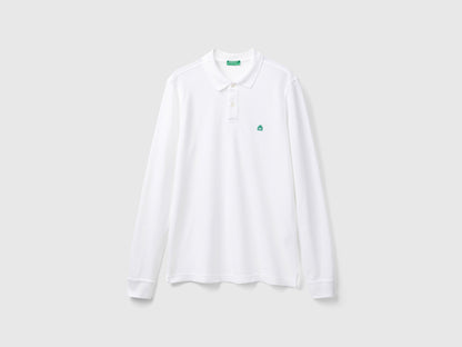 Benetton_White_Long Sleeve Cotton Polo_3089J3204_101_04