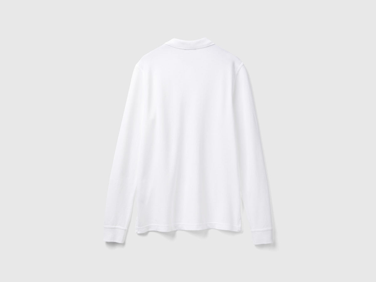 Benetton_White_Long Sleeve Cotton Polo_3089J3204_101_05