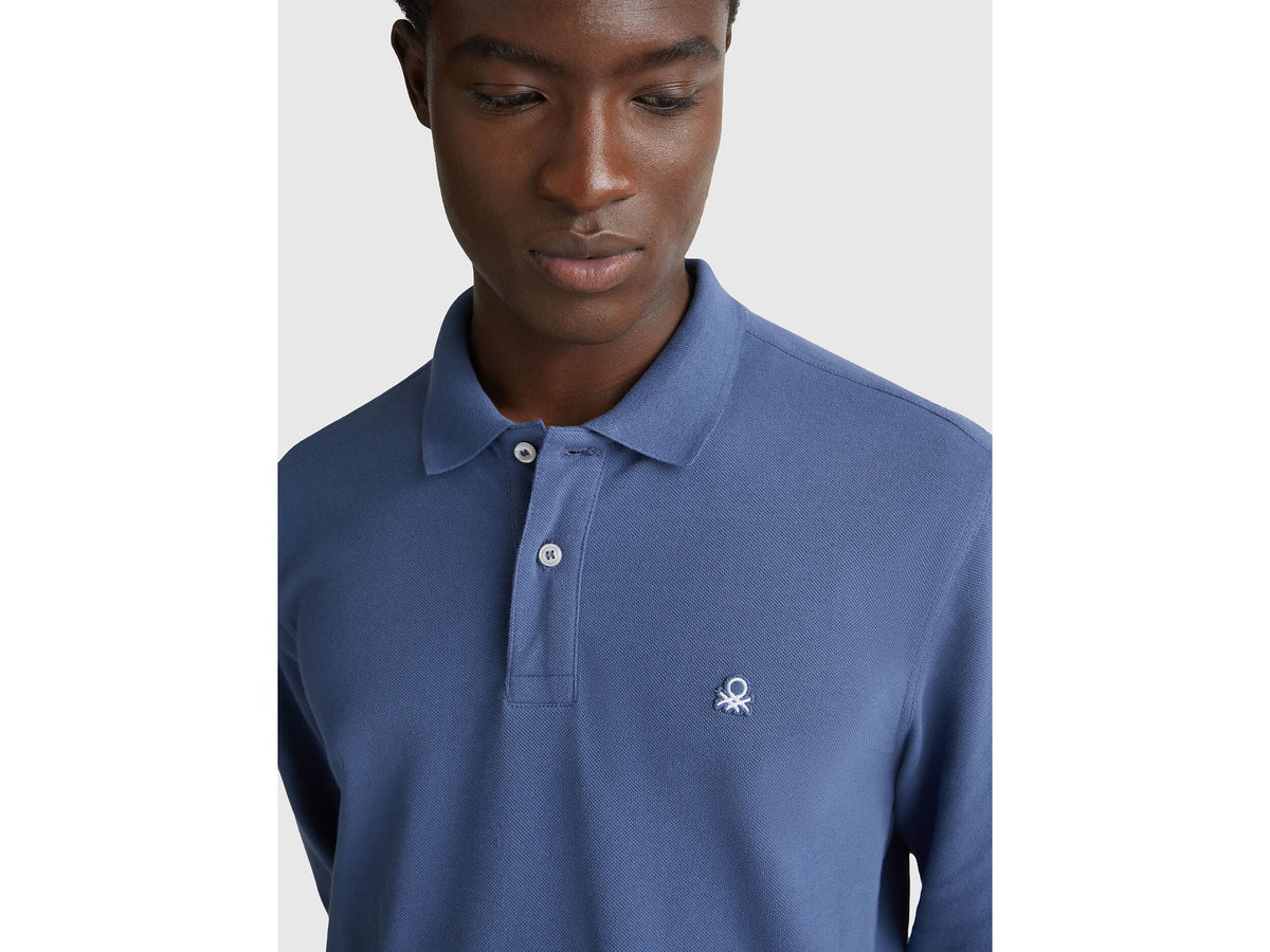 Benetton_Air Force Blue_Long Sleeve Cotton Polo _3089J3204_35W_03