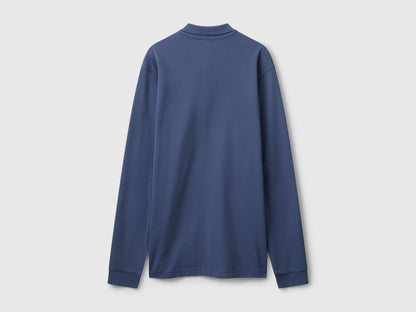 Benetton_Air Force Blue_Long Sleeve Cotton Polo _3089J3204_35W_05