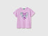 Benetton Lilac Girls T-Shirt with Print and Glitter SKU: 3096C10SG_00L Image 01