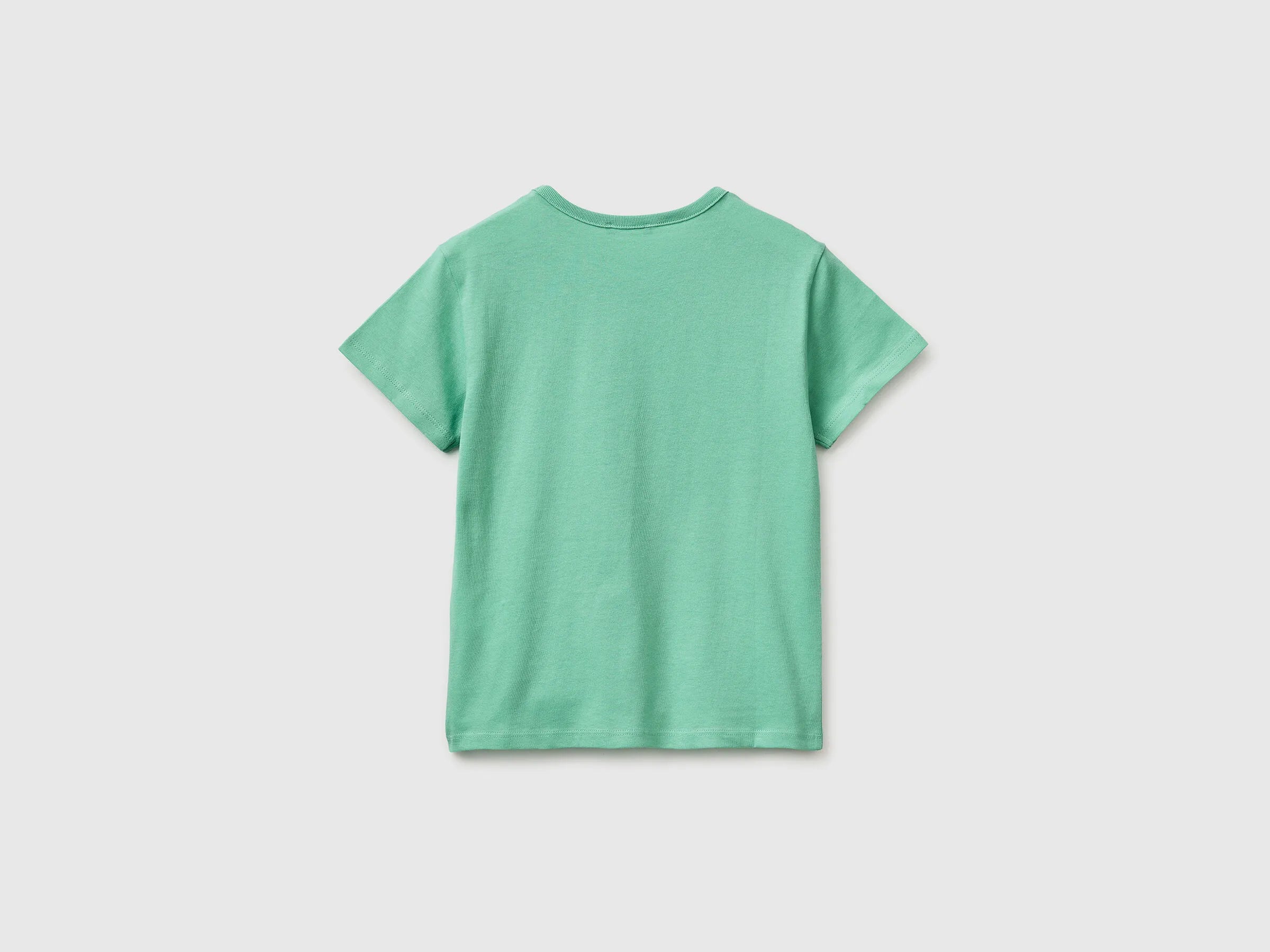 Benetton Aqua Girls T-Shirt with Print and Glitter SKU: 3096C10SG_13D Image 02