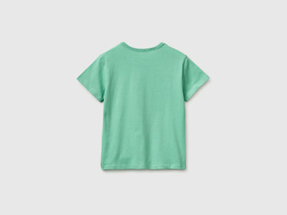 Benetton Aqua Girls T-Shirt with Print and Glitter SKU: 3096C10SG_13D Image 02