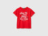 Benetton Red Girls T-Shirt with Print and Glitter SKU: 3096C10SG_30A Image 01