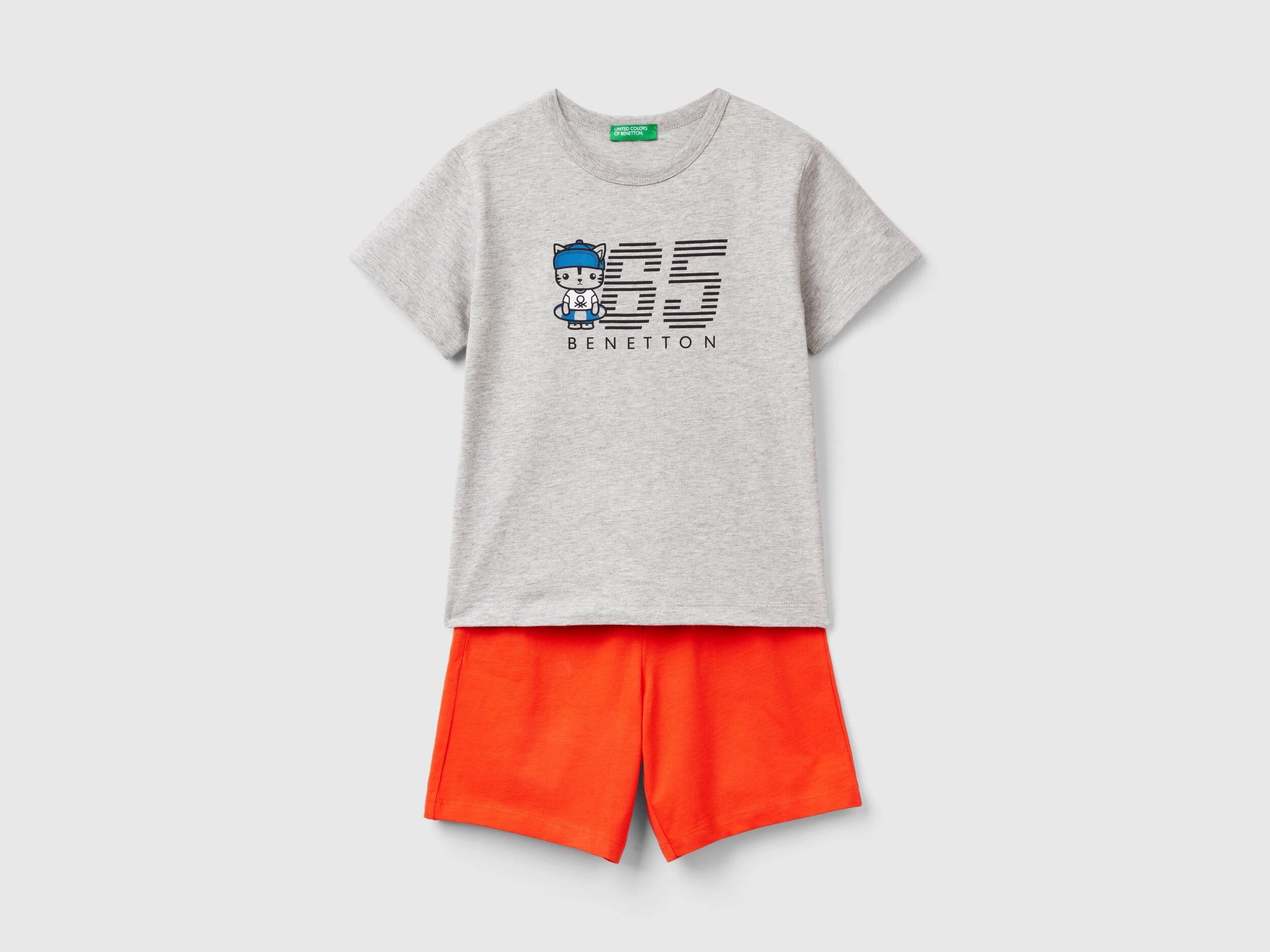 100% Cotton T-Shirt And Bermuda Shorts Set_3096GK00I_501_01