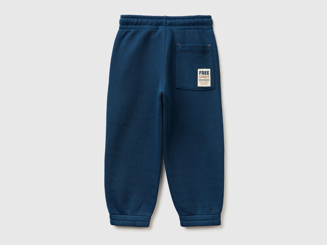 Benetton Dark Blue Boys Sweatpants SKU: 30DSGF05B_37T Image 02