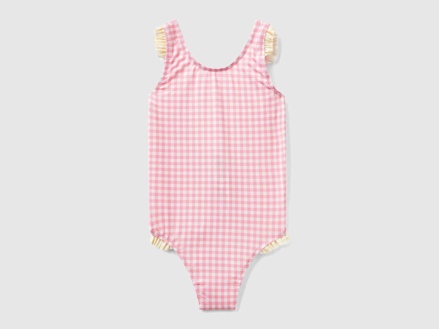 Vichy One-Piece Swimsuit With Flounces_317Y0I00J_60A_01