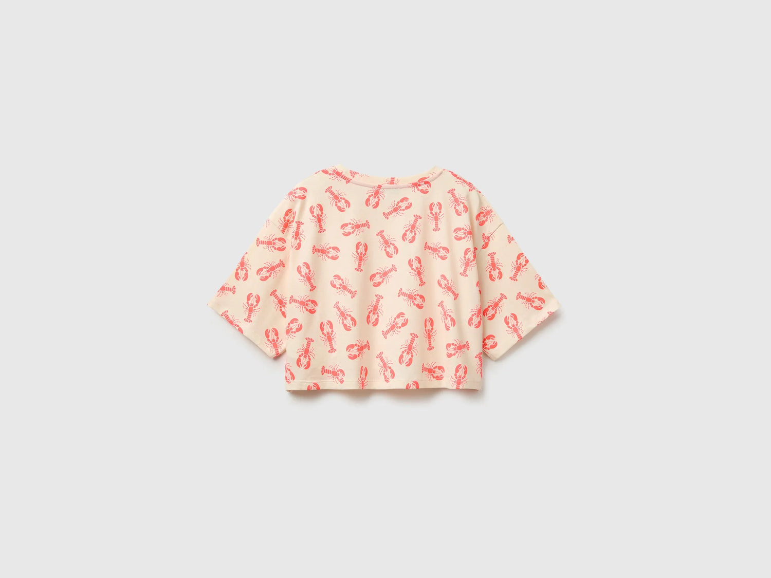 Benetton Multi-Color Girls Printed Cropped T-Shirt SKU: 31M0C10TW_72T Image 02