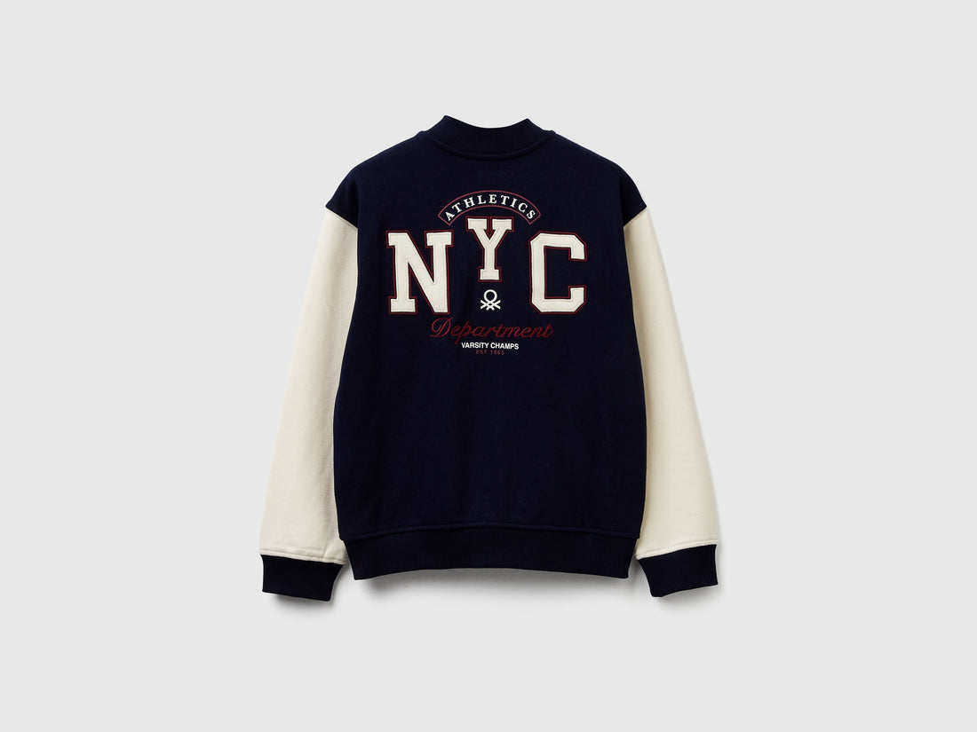 Benetton_Dark Blue_Oversized Fit Bomber Jacket with Embroidery_32N4C505F_016_02