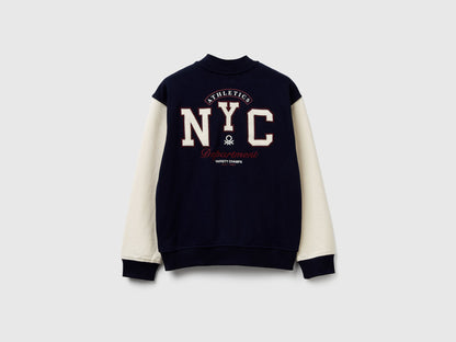 Benetton_Dark Blue_Oversized Fit Bomber Jacket with Embroidery_32N4C505F_016_02