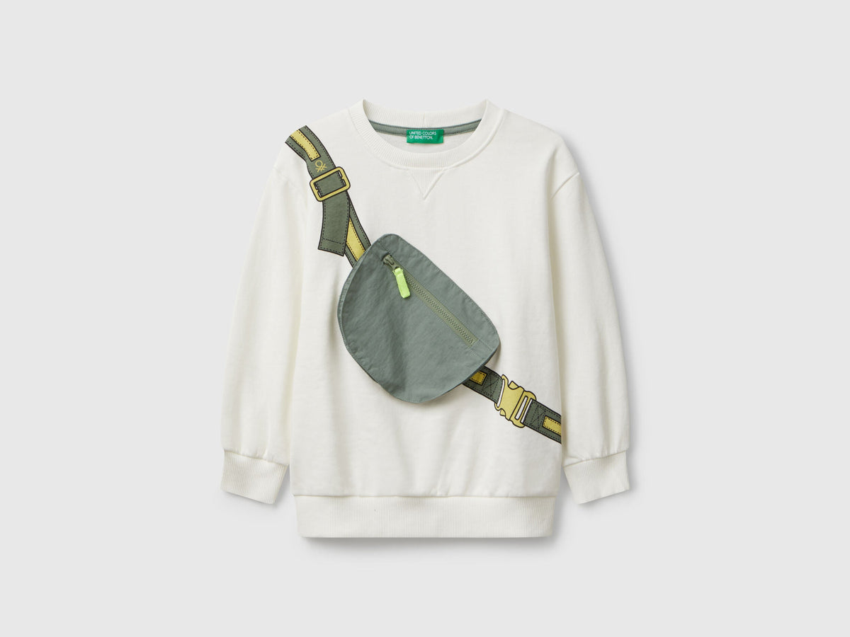 Benetton_Creamy White_Sweatshirt with Kangaroo Pocket_32N4G10KO_074_01