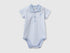 Benetton Sky Blue New Born Polo Onesie in Stretch Cotton SKU: 32TDAB00W_950 Image 01