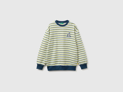 Benetton Yellow Boys Oversized Striped Sweatshirt SKU: 331PC10SY_901 Image 01