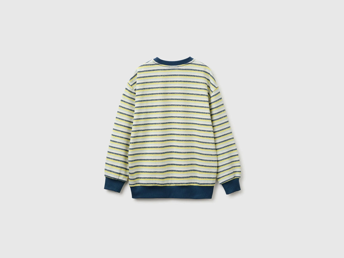 Benetton Yellow Boys Oversized Striped Sweatshirt SKU: 331PC10SY_901 Image 02