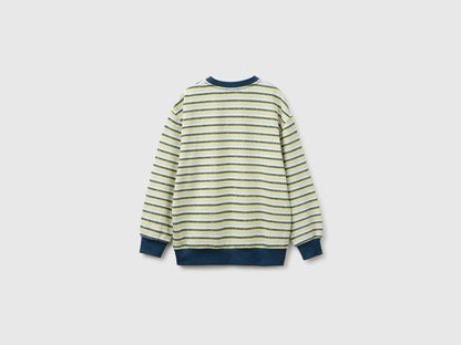 Benetton Yellow Boys Oversized Striped Sweatshirt SKU: 331PC10SY_901 Image 02