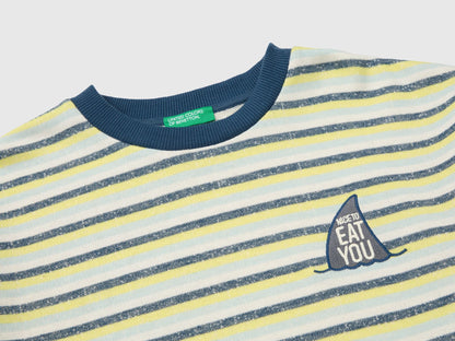 Benetton Yellow Boys Oversized Striped Sweatshirt SKU: 331PC10SY_901 Image 03