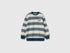 Benetton Dark Blue Boys Oversized Striped Sweatshirt SKU: 331PC10SY_905 Image 01