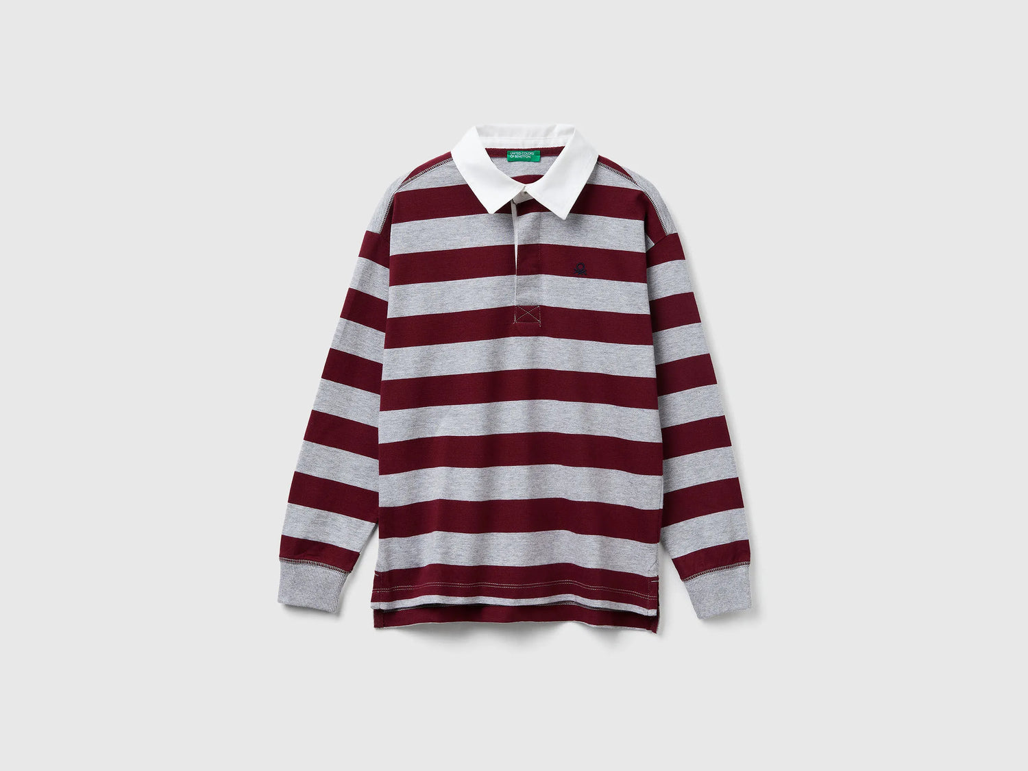 Benetton_Burgundy_Striped Cotton Polo_33CKC301X_901_01