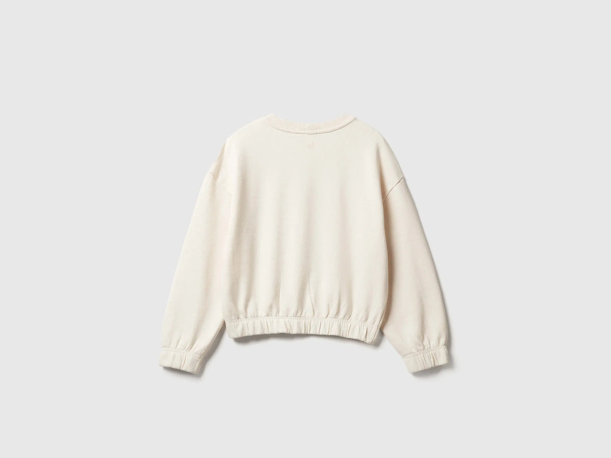 Benetton_Creamy White_100% Cotton Sweatshirt with Embroidery_33NVC10Q8_0R2_02