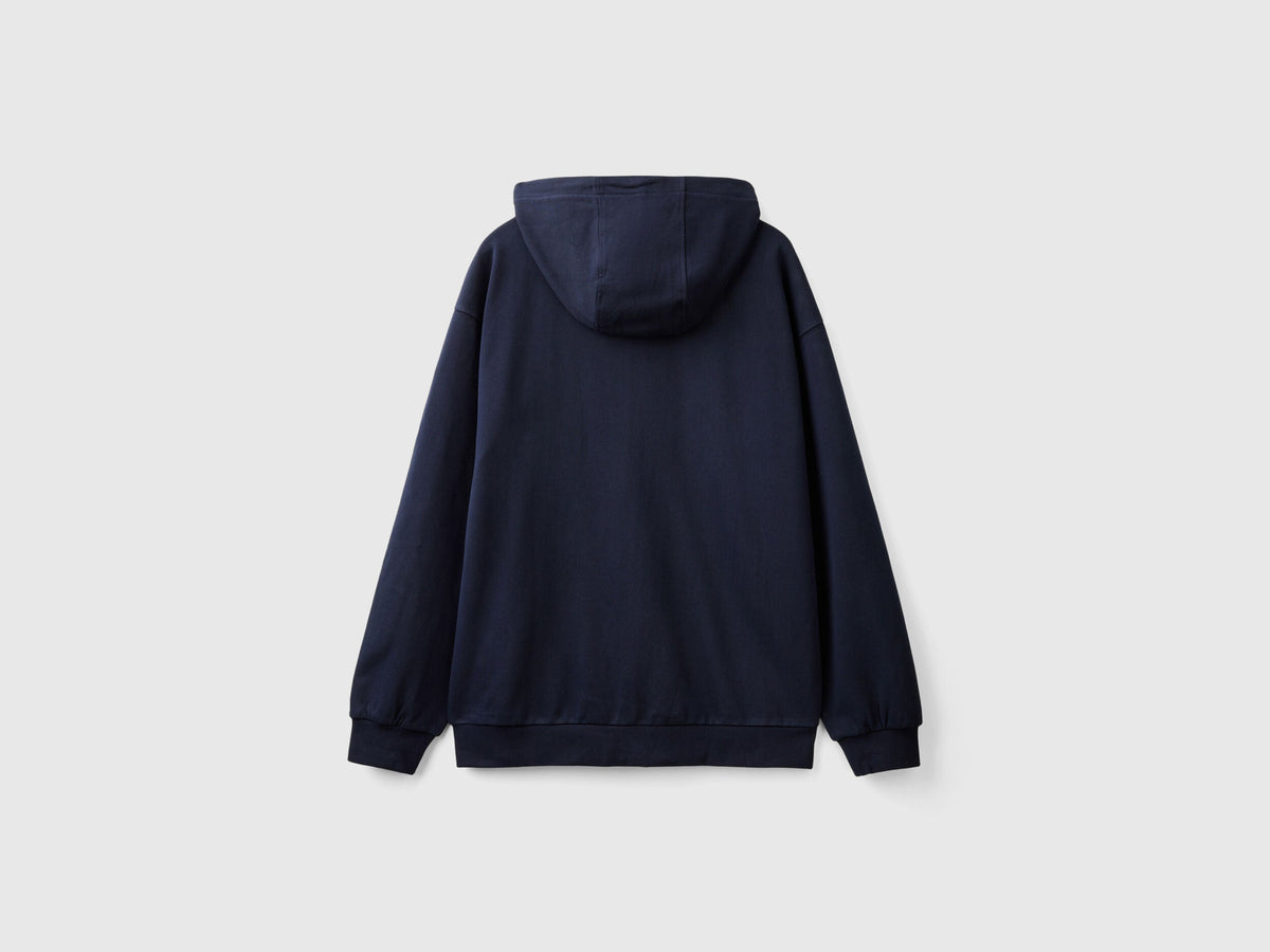 Benetton_Dark Blue_Zip-Up Hoodie in Cotton_342ZU500P_016_06