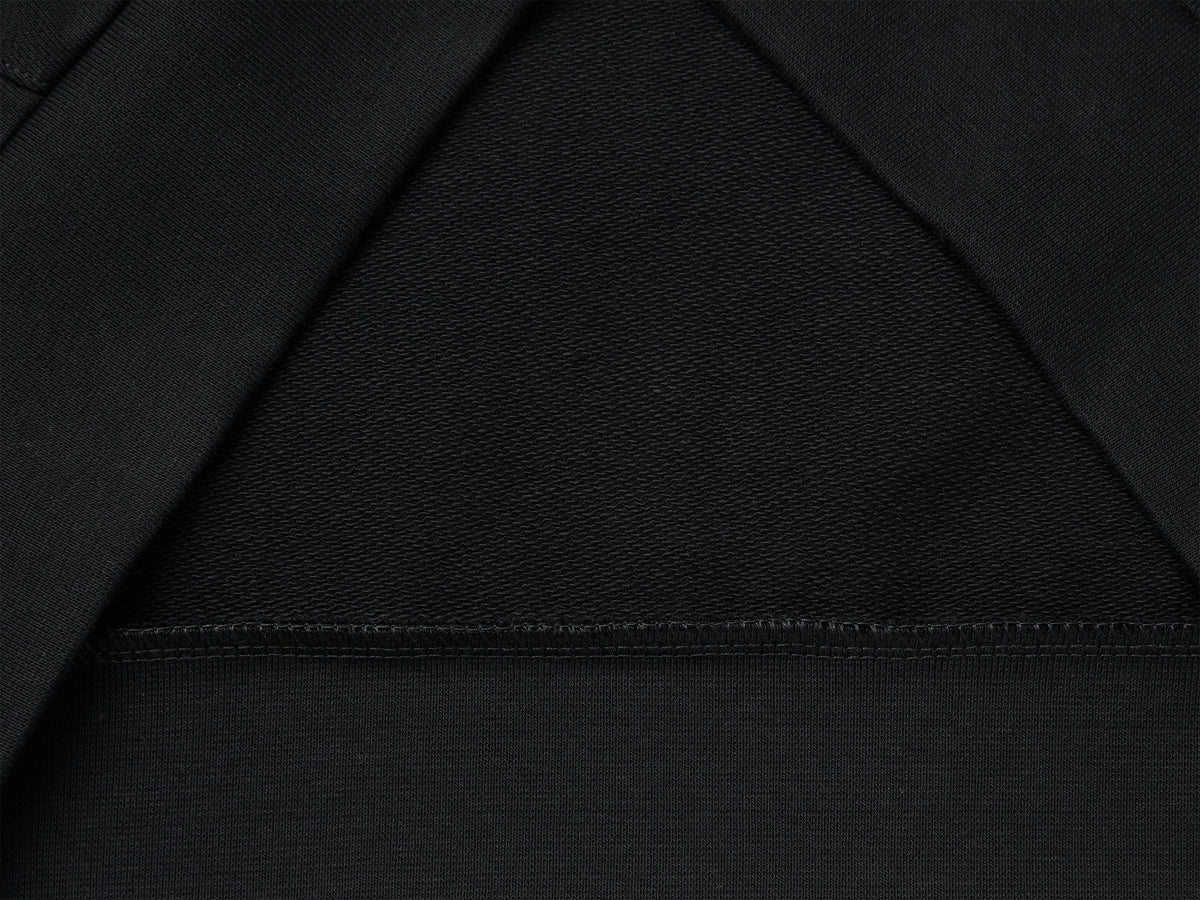 Benetton Black Men Hoodie with Logo Patch SKU: 342ZU500P_700 Image 03