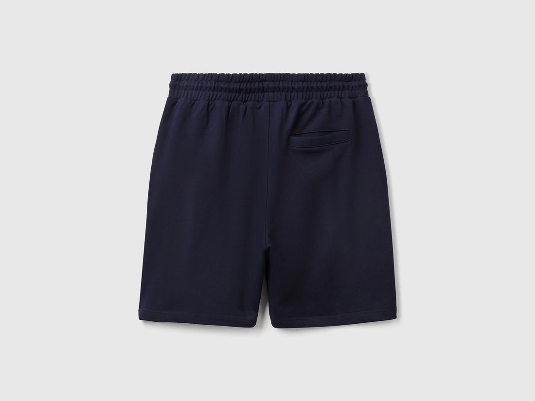 Benetton Dark Blue Men Bermudas in Cotton Sweat SKU: 342ZU900X_016 Image 02