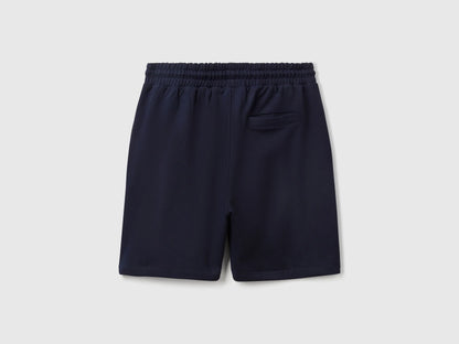 Benetton Dark Blue Men Bermudas in Cotton Sweat SKU: 342ZU900X_016 Image 02