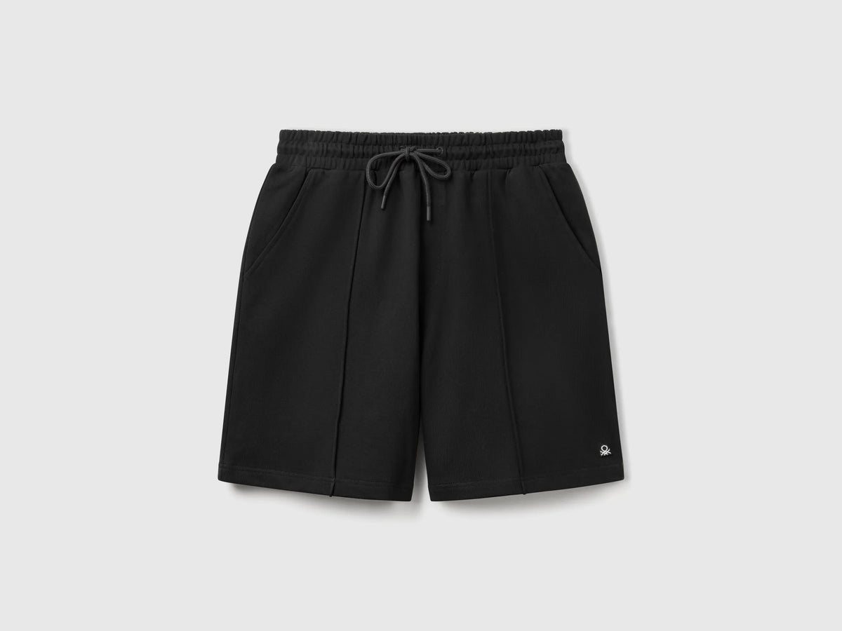 Benetton Black Men Bermudas in Cotton Sweat SKU: 342ZU900X_100 Image 01