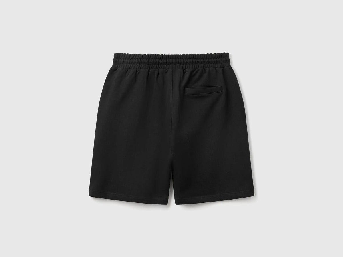 Benetton Black Men Bermudas in Cotton Sweat SKU: 342ZU900X_100 Image 02