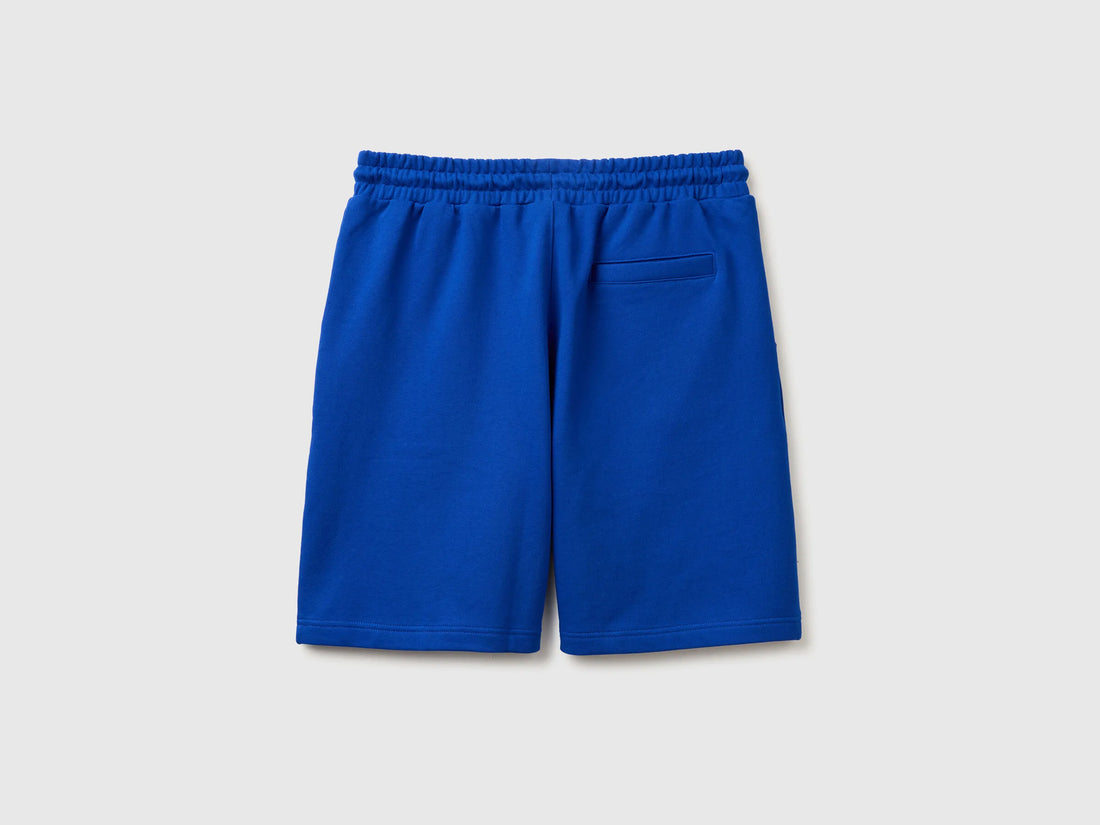 Benetton Bright Blue Men Cotton Fleece Bermuda Shorts SKU: 342ZU900X_19R Image 02