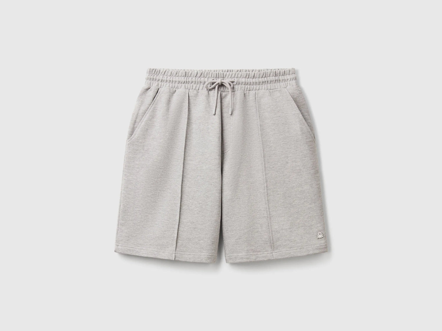Benetton Light Gray Men Bermudas in Cotton Sweat SKU: 342ZU900X_501 Image 01
