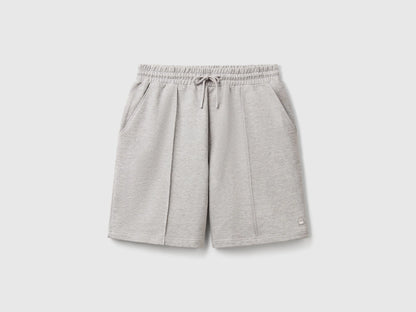 Benetton Light Gray Men Bermudas in Cotton Sweat SKU: 342ZU900X_501 Image 01
